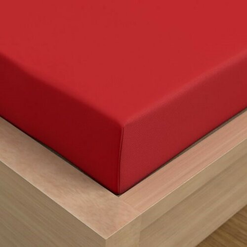 Kvalitex Satin foaie cu elastic roșu, 120 x 200 cm