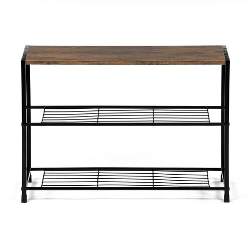 Półka na buty z 2 półkami, stare drewno