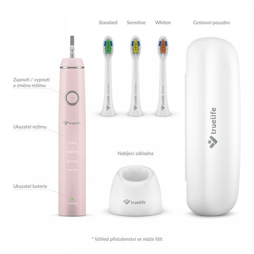 TrueLife Sonická zubná kefka SonicBrush Compact, ružová