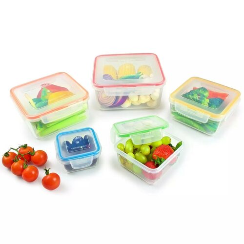LOCKnLOCK Set de recipiente pentru alimente Lockpătrat, 5 buc.