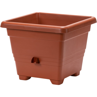 Plastia Bergamot samozavlažovací kvetináč 40 x 40 cm svetlohnedá