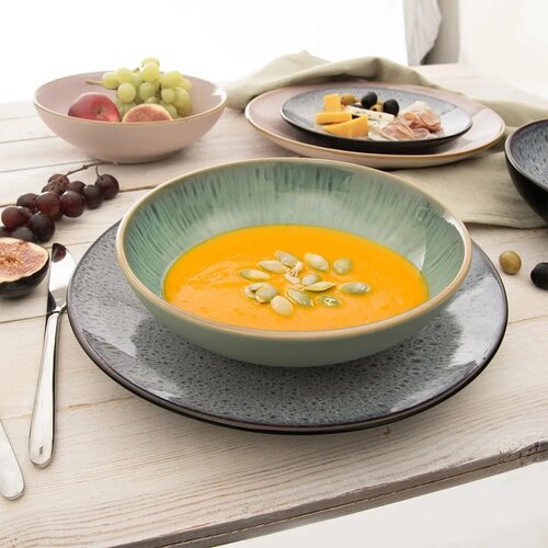 Orion Sada keramických hlubokých talířů Glaze zelená 20,5 cm, 6 ks