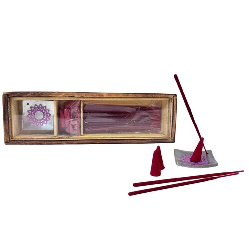 Arome Dřevěna ajándék szett illatpálcikák, Rózsa