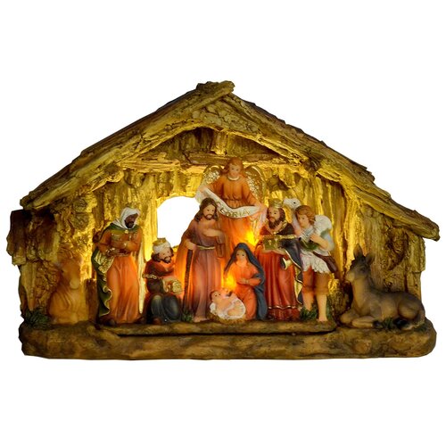 Svietiaci LED betlehem, 29 x 9 x 18 cm