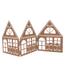 Weihnachtsdekoration aus Metall „Three Houses“, braun, 50 x 20 x 2,5 cm