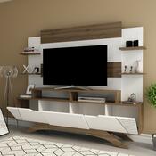 Ściana telewizyjna Deparo Walnut and White