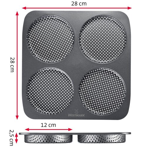 Westmark Perforierte Form für 4 Burgerbrötchen, Big, D. 12 cm