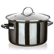 Banquet Emaille-beschichtete Pfanne METALLICSchwarz 24 cm, 3,7 l, mit Deckel