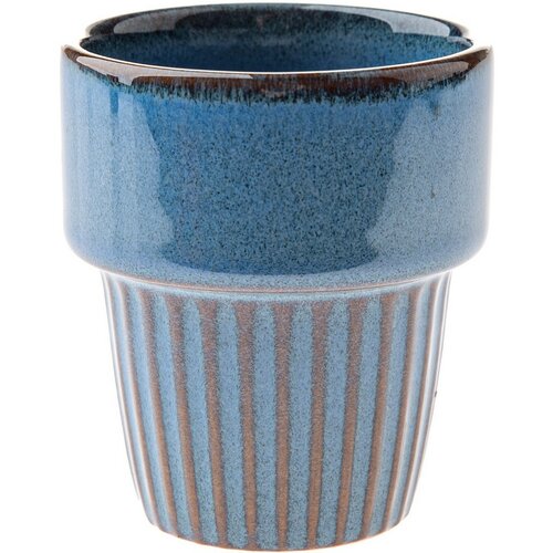 Zestaw 4 ceramicznych kubków Rustik 100 ml, niebieskie