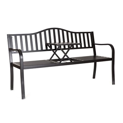 Bancă cu masă de depozitare Happy Green Rea 150 x60 x 85 cm, negru