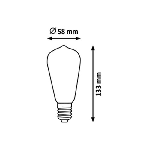 Rabalux Dekoratívna LED filament žiarovka, jantárová, E27, ST58, 5,4 W, 600lm