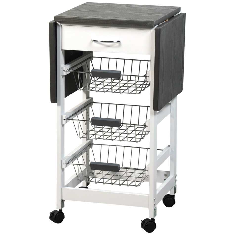Kesper 25816 Wózek kuchenny z blatem roboczym, 75,5 x 45 x 37 cm