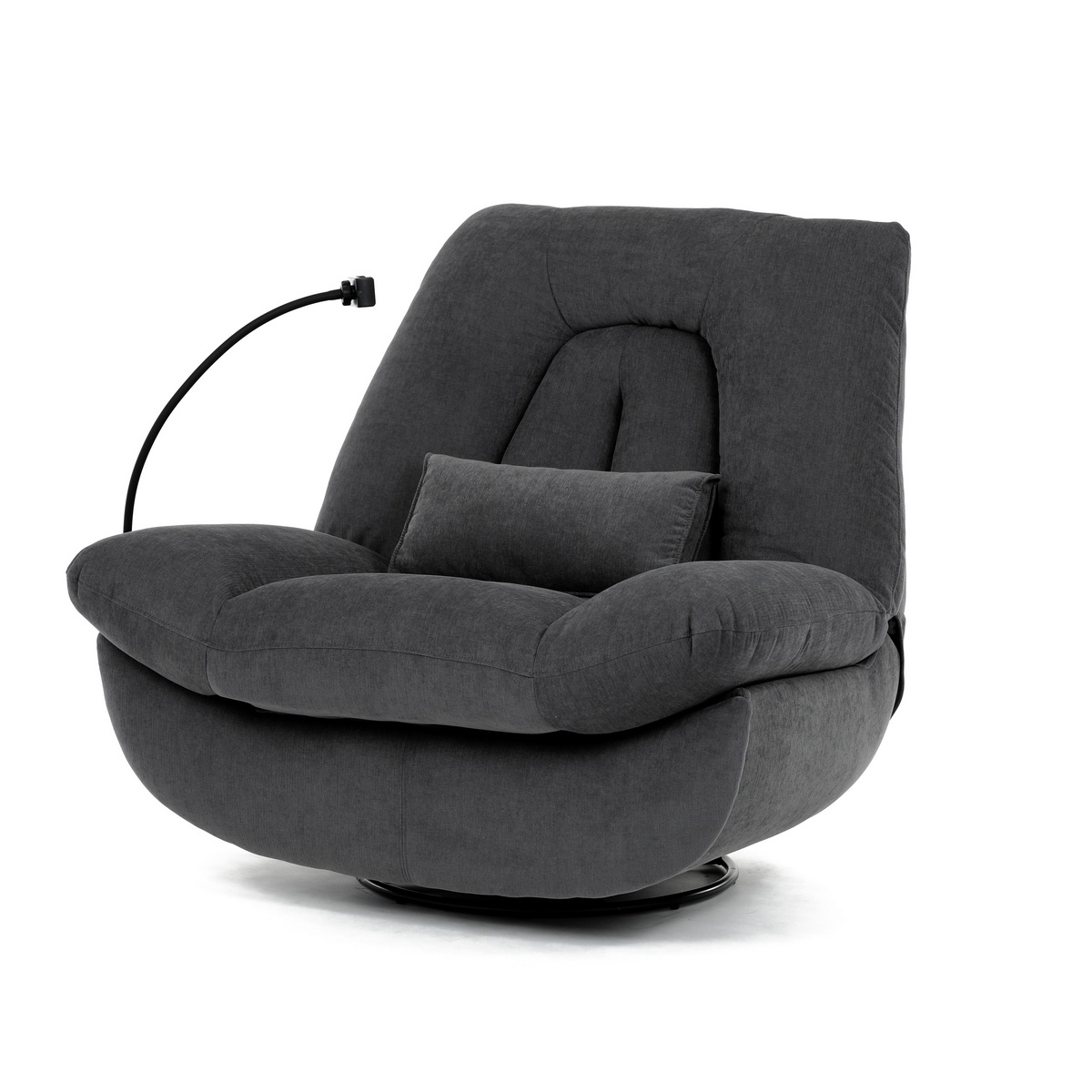 Fotografie Polohovací elektrické křeslo se zabudovaným ovládáním, šedá