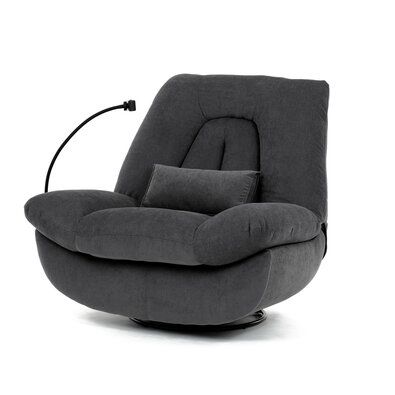 Polohovací elektrické křeslo se zabudovaným ovládáním, šedá