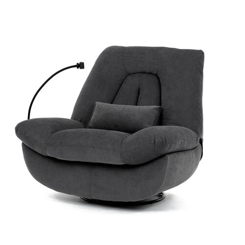 Elektrické polohovateľné kreslo s integrovanýmovládaním, sivé