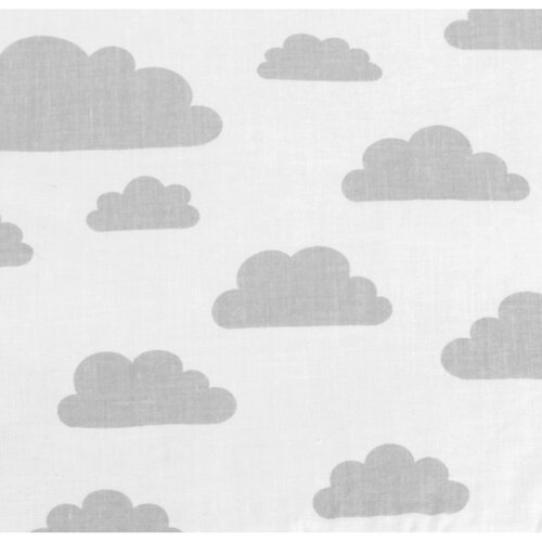 Bellatex Kinder-Set Kissen und Decke Wolken grau, 75 x 100 cm, 42 x 32 cm