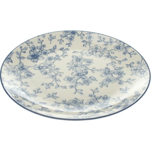Set de 6 farfurii plate Flori delicate 26 cm, albastru