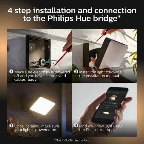 Philips Hue 17436/30/P7 zewnętrzny reflektor LED Welcome 2300 lm, czarny