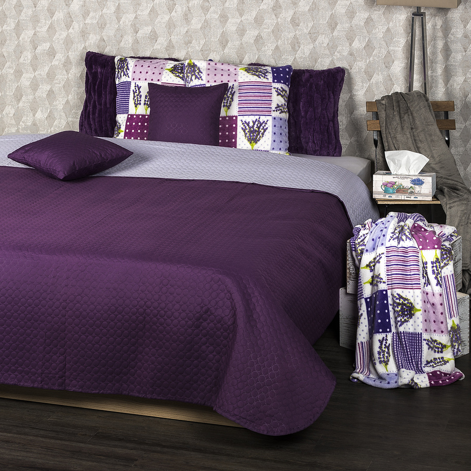 Cuvertură de pat 4Home Doubleface, violet/violetdeschis, 220 x 240 cm, 2x 40 x 40 cm 4Home