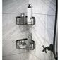 GEDY 2483-14 Smart rohová polica do sprchy, 20 x 8 x 15,1 cm, čierna mat