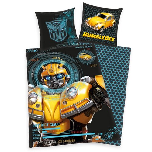 Дитяча бавовняна постільна білизна Transformers Blumblebee, 135 х 200 см, 80 х 80 см