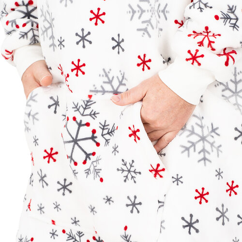 4Home Snowflakes mikroplüss gyapjú hatású takarópulóver, L méret