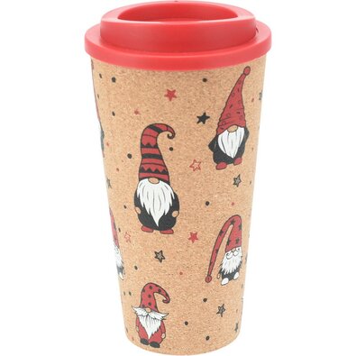 Dvoustěnný hrnek na pití s korkem, 500 ml, 9 x 18cm