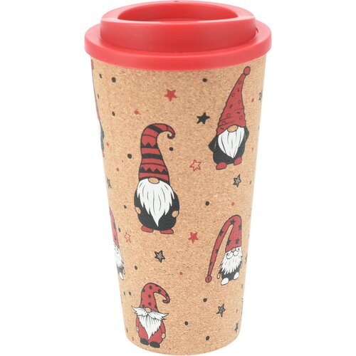 Dvoustěnný hrnek na pití s korkem, 500 ml, 9 x 18cm