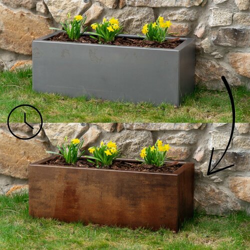 Line Záhradný kvetináč 40 x 90 x 30 cm, corten CORGARDEN 1005