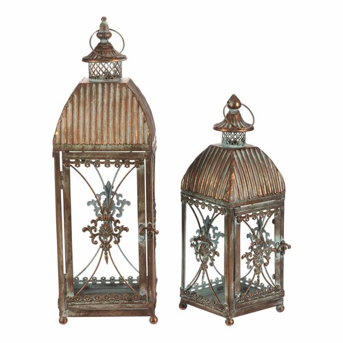 Set de felinare metalice Romance, 2 buc., cupru