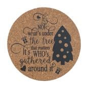 Altom Podstavek za skodelico iz plute Christmasdesign premer 10 cm, set 4 kosov