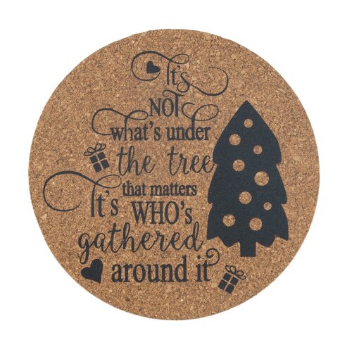 Altom Podstavek za skodelico iz plute Christmasdesign premer 10 cm, set 4 kosov