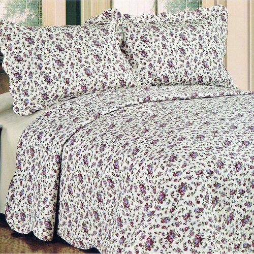 Narzuta na łóżko Flowers, 230 x 250 cm, 2x 50 x 70 cm