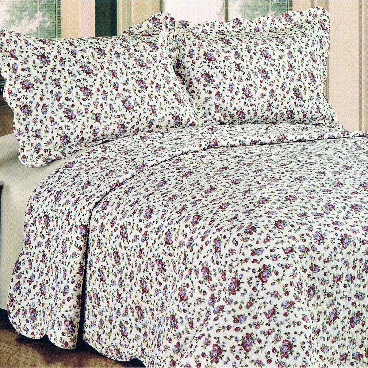 Prehoz na posteľ Flowers, 230 x 250 cm, 2x 50 x 70 cm, 230 x 250 cm