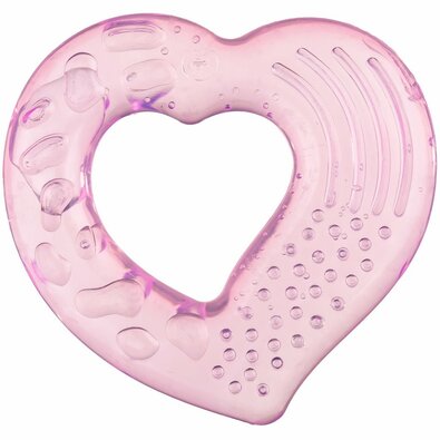 Akuku Beißring mit Kühlfunktion, Herz, rosa