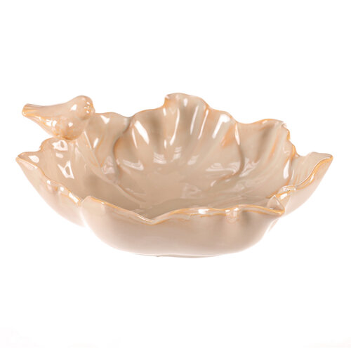 Pitnik za ptice List, krem, 26 x 26 x 7 cm