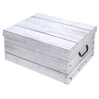 Úložný box s vekom Wood, biela