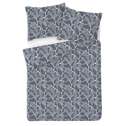 Matex Saténové povlečenie Zlaté listy, 140 x 200 cm, 70 x 90 cm