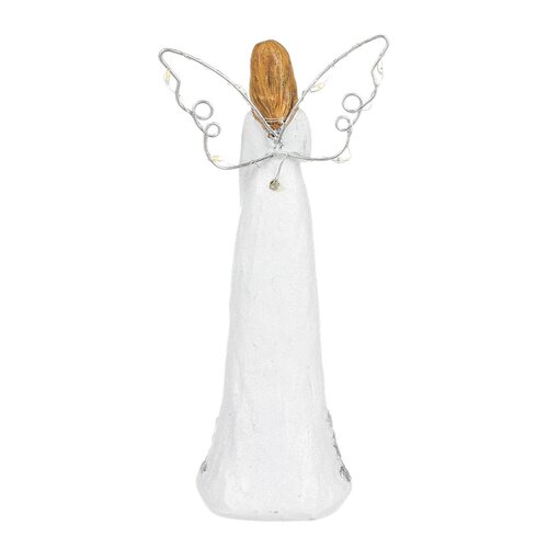 Božična dekoracija Angel z svetlečimi krili,poliester, 19 cm