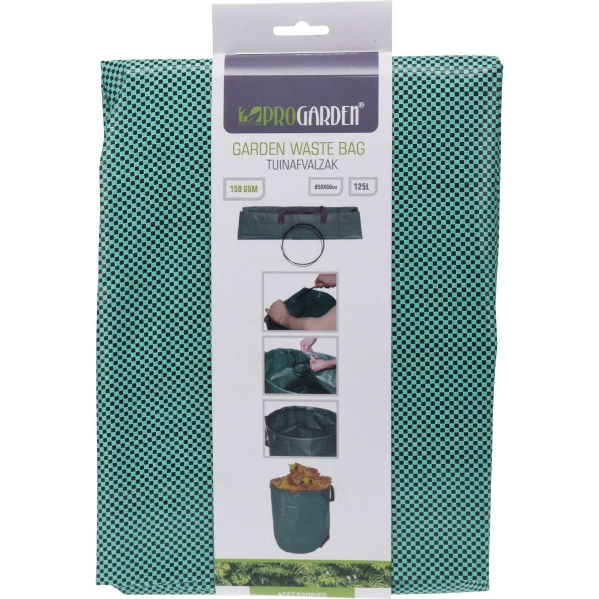 ProGarden Összecsukható kerti zsák, 125 l, szélesség 50 x magasság 60 cm termék 2. képe