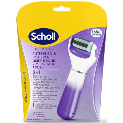 Scholl Električni pilnik za stopala z brusno glavo2v1