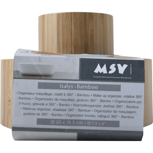 MSV Bambusový otočný organizér na kosmetiku Isalys 20 x 15,3 cm