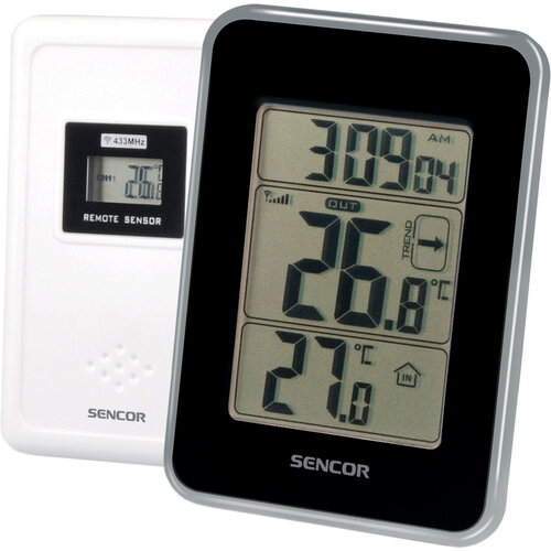 Sencor SWS 25 BS hőmérő vezeték nélküli  hőérzékelővel fekete