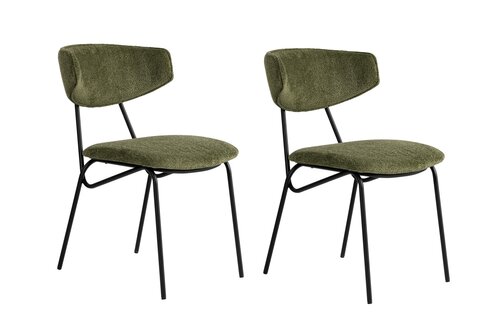 Esszimmerstuhl-Set Nancy Green and Black, 2 Stück