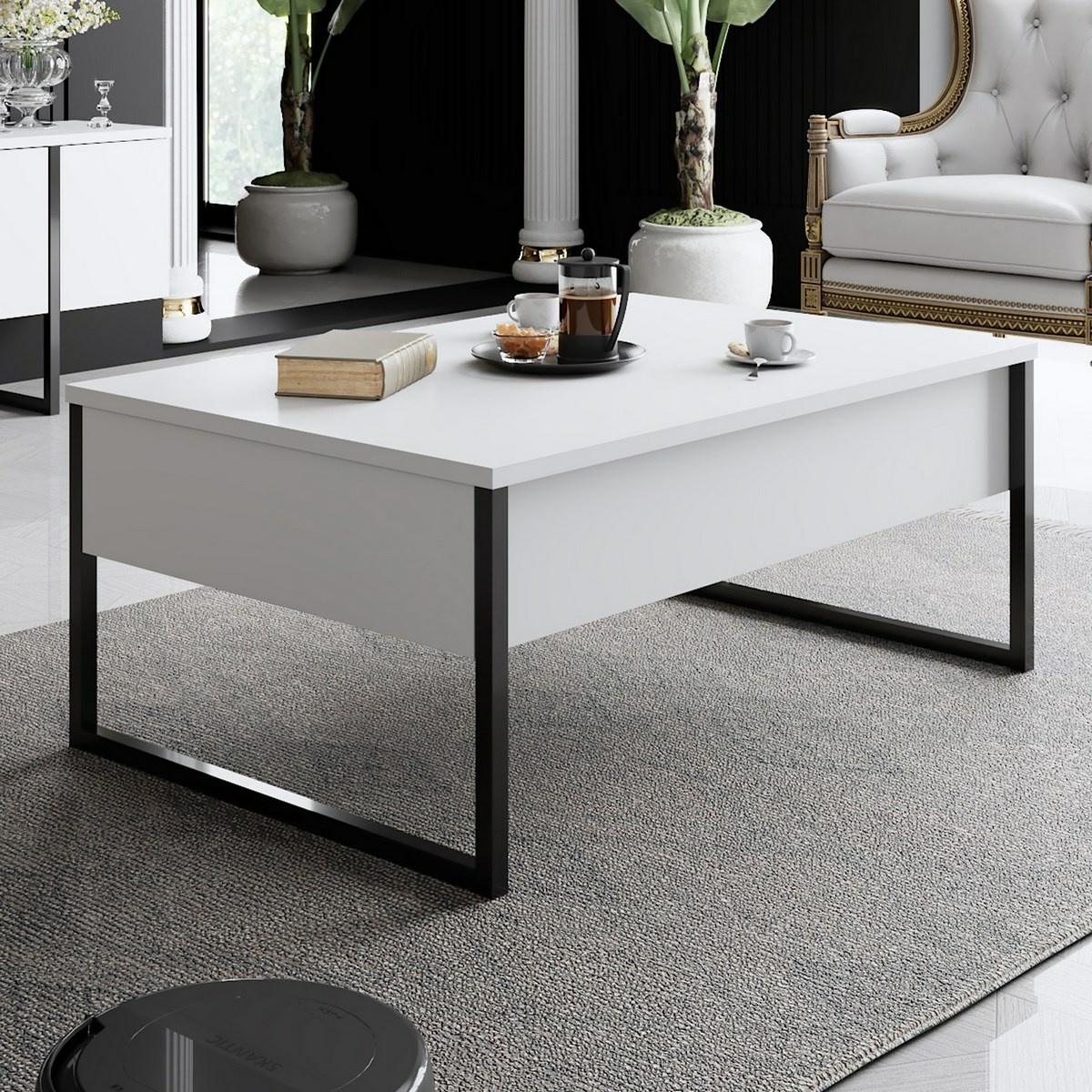 Konferenčný stolík Luxe White and Black