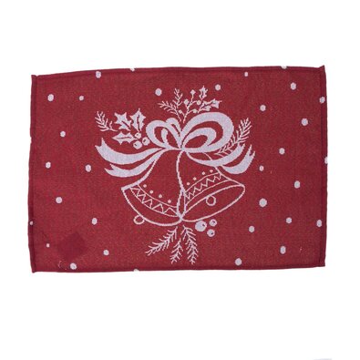 Božična prtljaga Zvončki rdeča, 30 x 45 cm