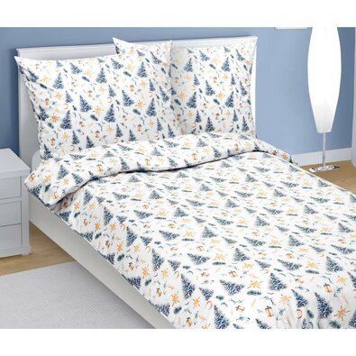 Bellatex Lenjerie de pat din bumbac de Crăciun Pom de Crăciun, 140 x 200 cm, 70 x 90 cm