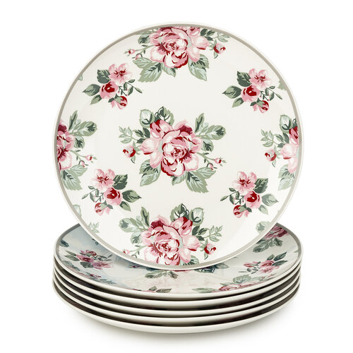 Altom 6dílná sada dezertních talířů Paris  Rose, 20 cm, bílá
