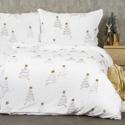 Lenjerie de pat din microflanel 4Home Christmas tree, 140 x 200 cm, 70 x 90 cm