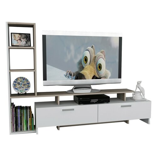 TV-Lowboard mit Bücherregal Simal White Cardoba